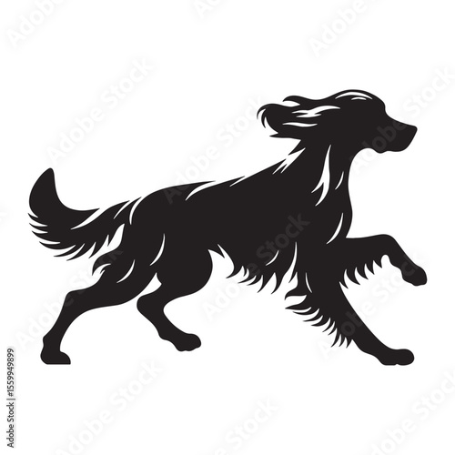A versatile Irish Setter design asset, offering a clean, modern vector - Irish Setter silhouette - Irish Setter Vector - Silhouette of Irish Setter - dog silhouette

