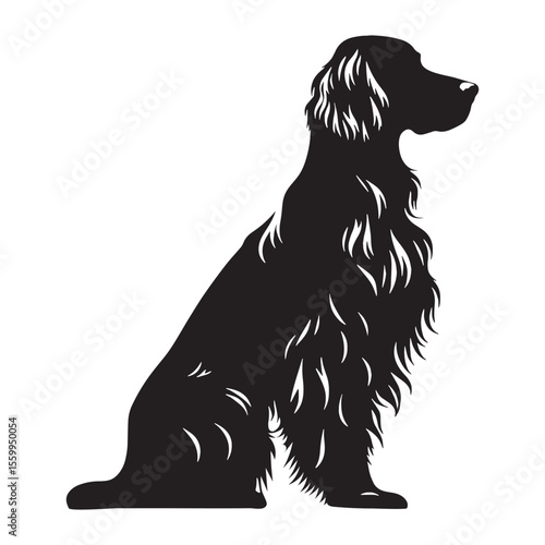 Presenting a classic Irish Setter breed profile, with clean, sharp edges - Irish Setter silhouette - Irish Setter Vector - Silhouette of Irish Setter - dog vector

