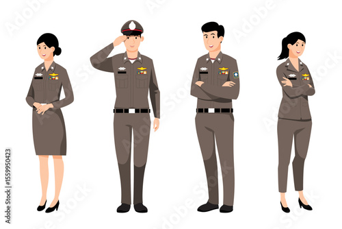 character set in modern style vector illustration