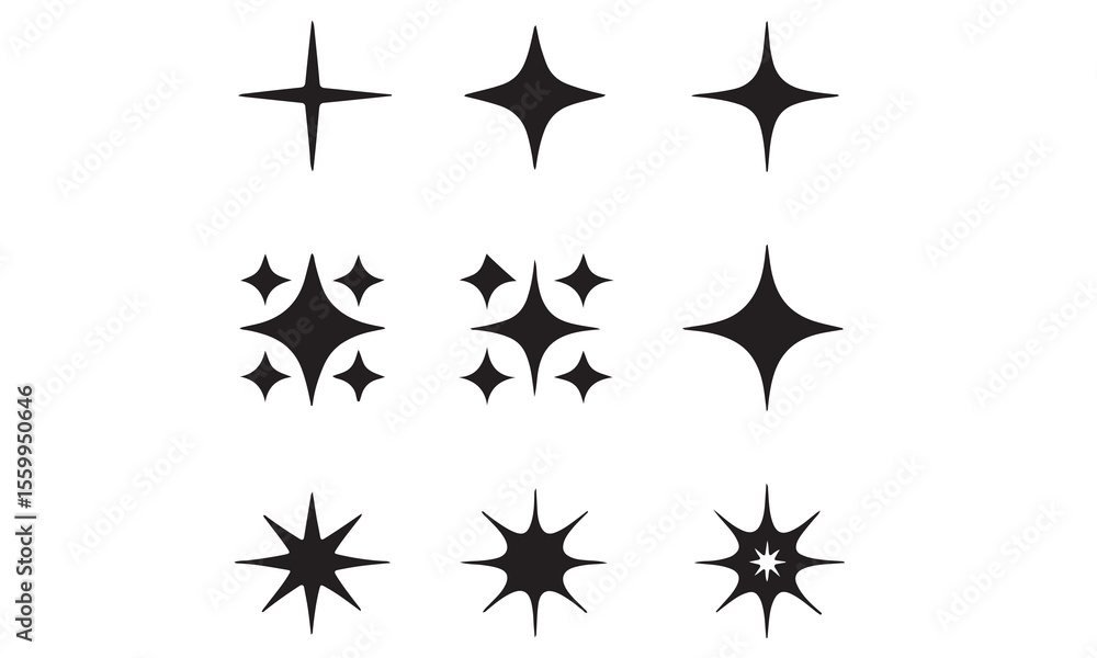 Obraz premium Sparkle Star Icon Set