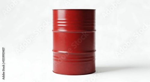 full red gasloine oil barrel for trucks and mobil cars in a white isolated background