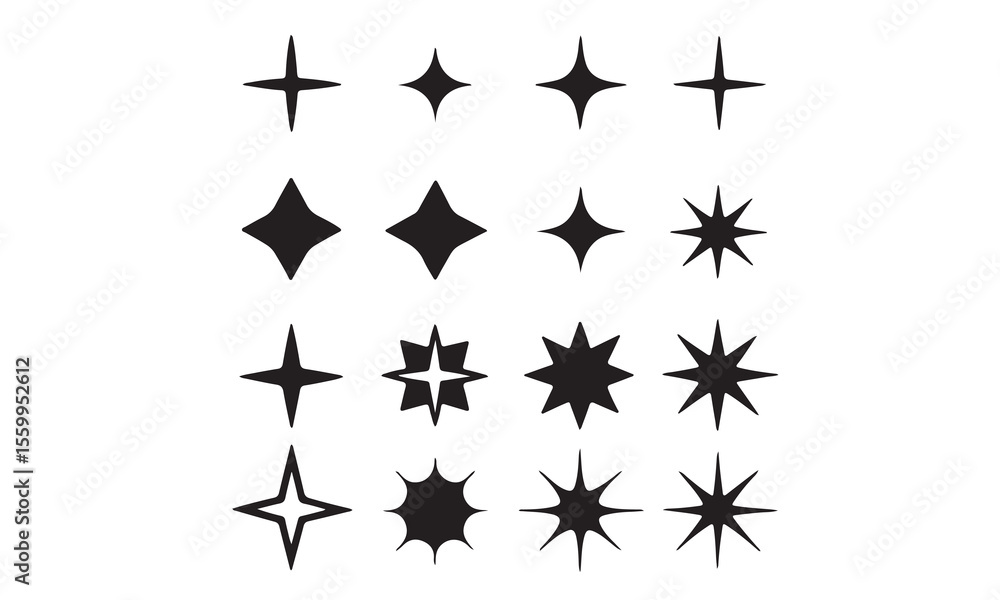 Obraz premium Sparkle Star Icon Set