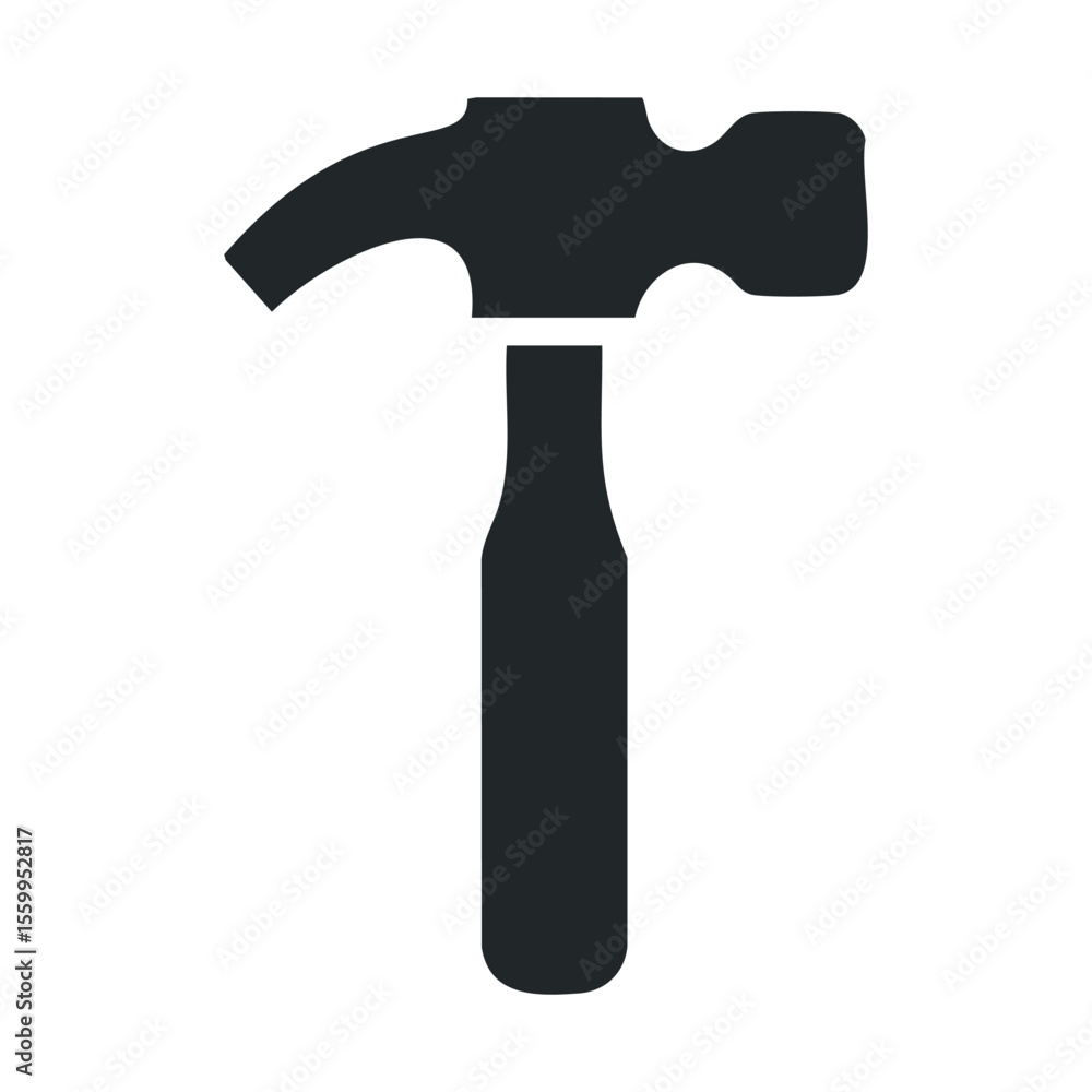 Simple black hammer icon. Simple black hammer icon.