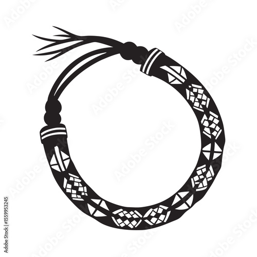 Traditional Indigenous bracelet with intricate designs and patterns  
