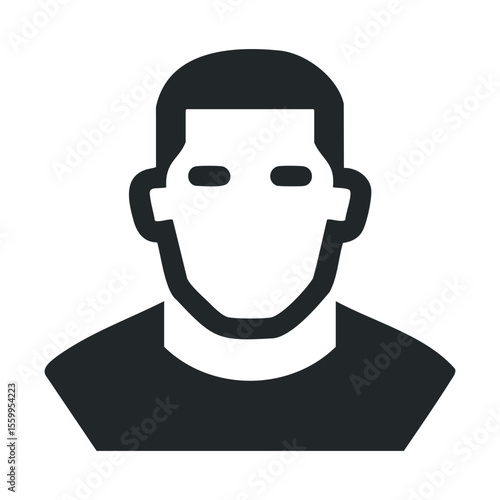 Silhouette of adult male profile avatar icon.