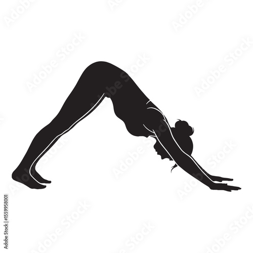 Serene lady yoga participant radiating tranquility and inner harmony - lady yoga silhouette - lady yoga Vector - Silhouette of lady yoga

