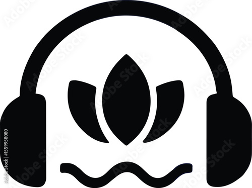 "Sonic Bloom – Symbol of Mindful Listening and Inner Harmony"