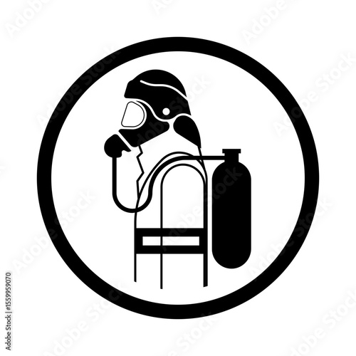 mandatory safety signs icon_use scba with frame round shapes