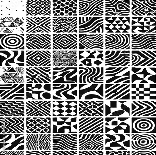 Symphonic Lines – Six Panels of Geometric Rhythm in Monochrome