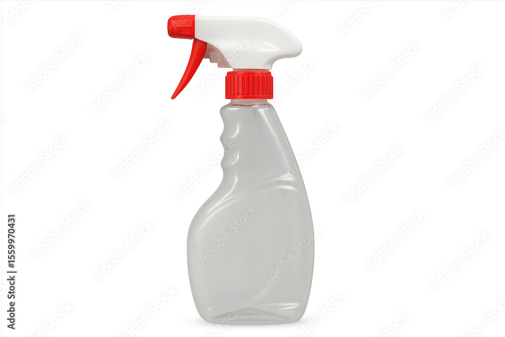 White plastic spray bottle isolated on transparent background White plastic spray bottle isolated on transparent background