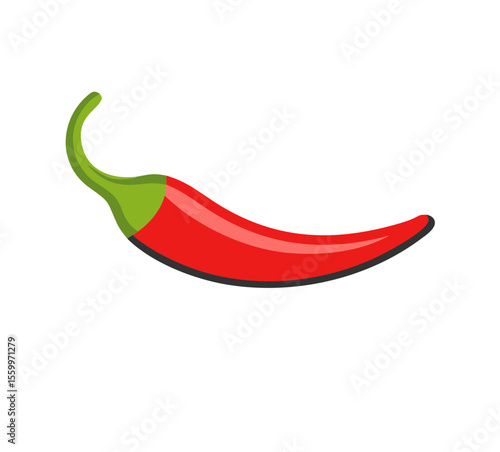 Chili pepper in flat style icon. Vector illustration
