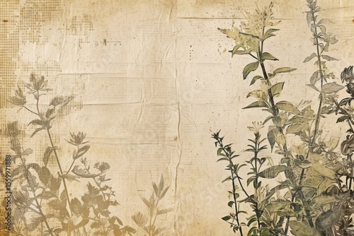 Glitter ephemera border background herbs backgrounds texture.