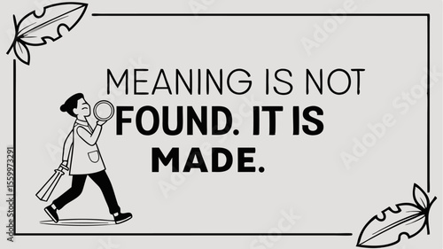 Abstract Philosophical Banner Design with Clean Lines Possibly Featuring Text and Geometric Shapes Suitable for Advertising or Conceptual Art Projects