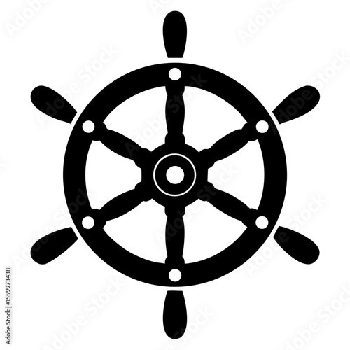 Ship steering wheel set. Boat steering wheels. Vector