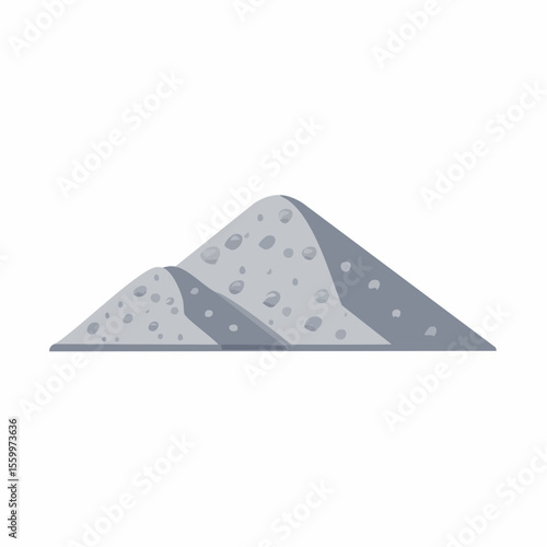 Sandpile: A pile of construction material, often seen on building sites and in the cement industry, symbolizing industry and construction.