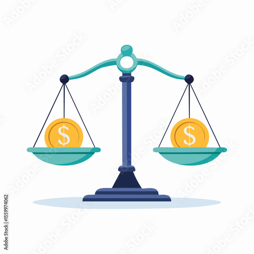 Financial Equilibrium: A visual representation of financial balance, highlighting the equitable distribution of resources and value, rendered in a clean and vibrant illustration.