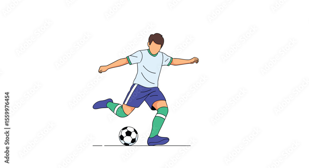 Obraz premium An Athlete Performing a Dynamic Kick on the Playing Field with Energy and Precision