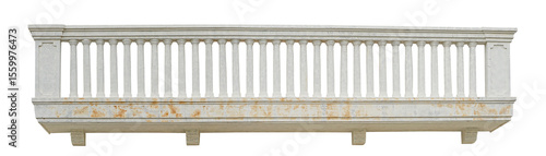 Schilderij op canvas Antique stone balcony railing  or stone fence columns isolated