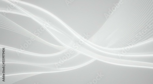Abstract Flowing Lines on Light Gray Background - Elegant Minimalist Design