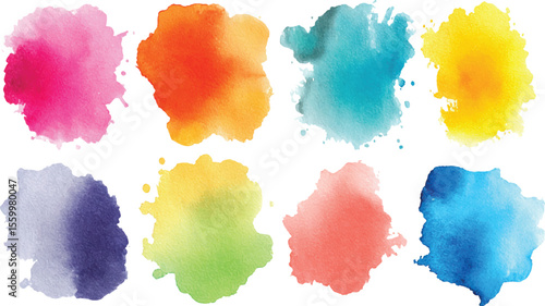 Colorful grunge bold brush strokes with noise texture. Vector color highlighter brush lines. Hand drawing.