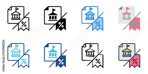 Tax icon set multiple style collection 
