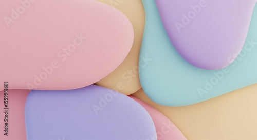 Pastel Colors Abstract Shapes Background Soft Tones Design