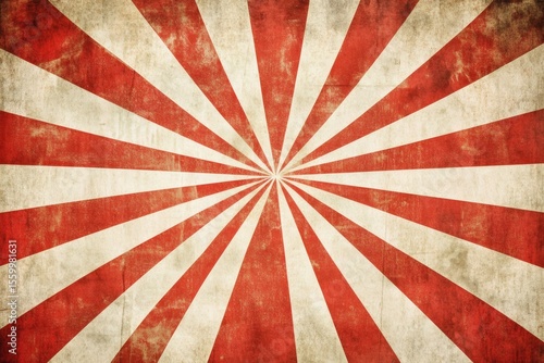 Circus background and spiral retro rays vector pattern. Vintage poster of red white sun or star burst radial lines.