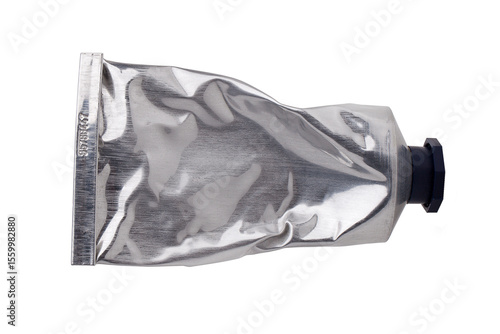 Used aluminum tube on a white background.