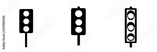 Traffic signal silhouettes illustrating various designs and styles for effective communication in urban environments