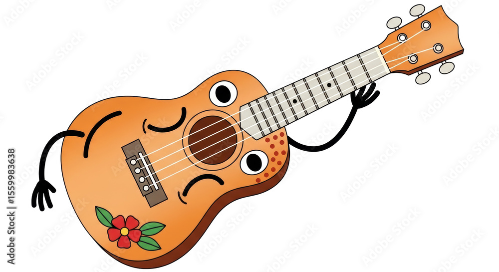 Obraz premium Isolated Ukulele Character