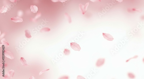 Falling Petals Abstract Background with Soft Pink Hues