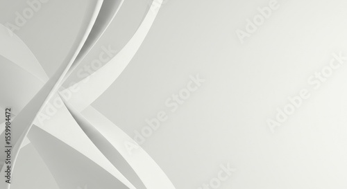 Abstract White Curves Background with Gentle Gradients