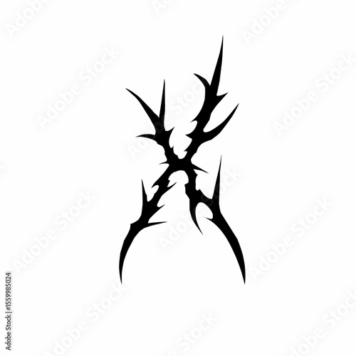 Abstract tribal letter x vector art tattoo elements