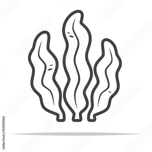 Seaweed outline icon transparent vector isolated