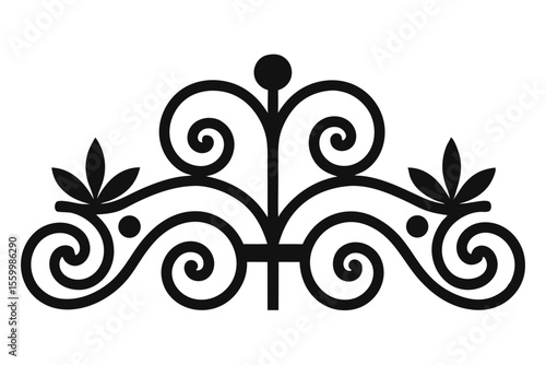 Close Up Iron Scrollwork on Historic Gate Design