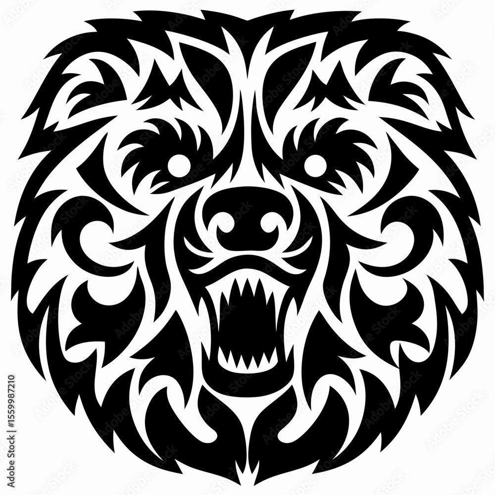 Obraz premium Tribal Frost Polar Bear Tattoo Design