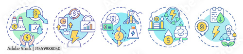 Illustrations Depicting Ideas for Cost Reduction and Optimization in the Energy Sector
