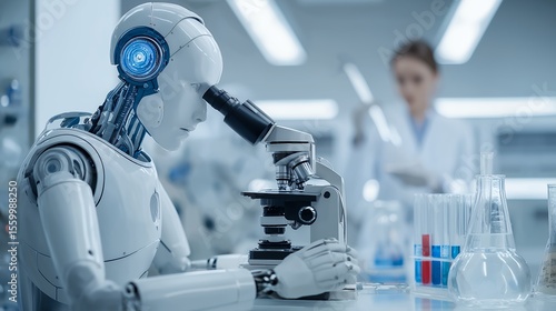 AI-Powered Scientific Discovery Robot Scientist Using Microscope in Lab