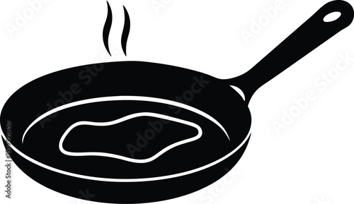 bold vector illustration  in cast iron pan
