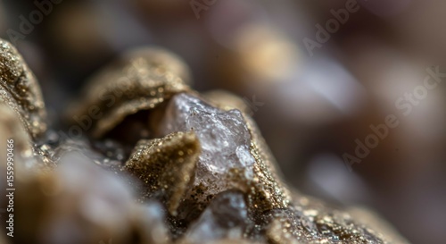 Wallpaper Mural Close-up of Crystal Formation with Metallic Mineral Texture Torontodigital.ca