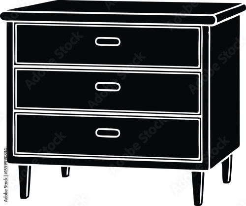  drawer silhouette vector