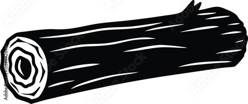 wood log silhouette vector illustration.