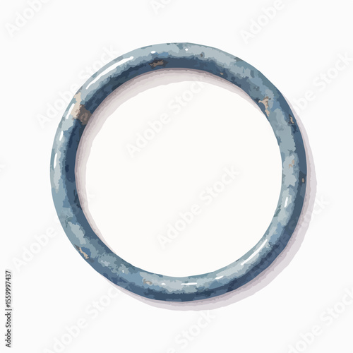 Rubber pipe gasket with textured surface, showing circular seal component. Rubber pipe gasket displays signs of wear and weathering on its round form.