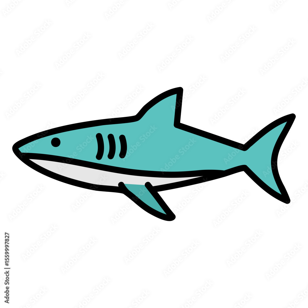 Obraz premium Blue Shark Illustration