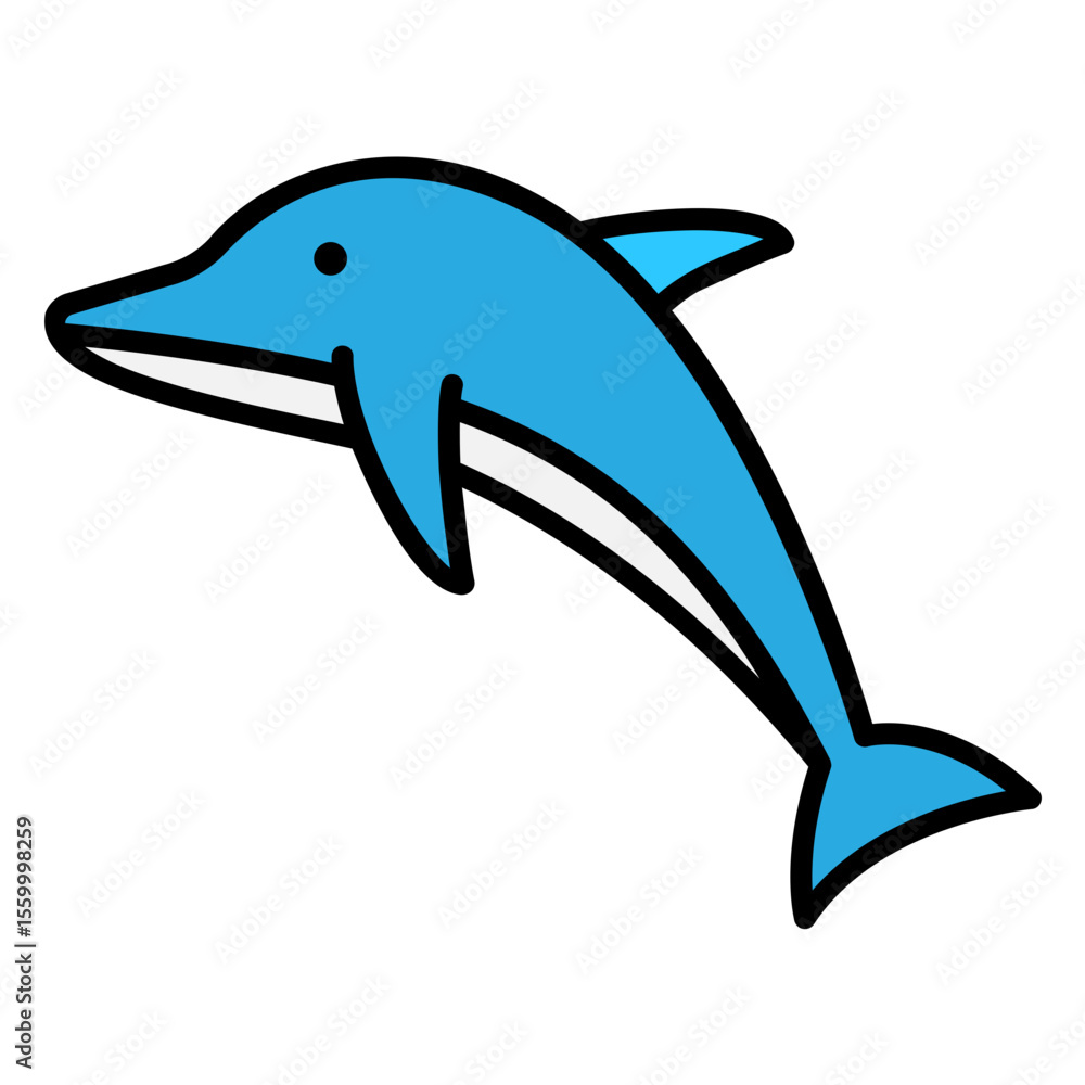 Obraz premium Playful Dolphin Leaping: Vector Illustration of Marine Mammal