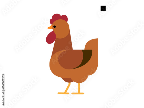 Silhouette of Rooster and chicken hen vector icon set illustration on white background. Black silhouette of a hen and chick icon vector.