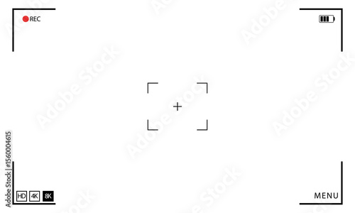 camera viewfinder frame. Camera recording screen template for overlay