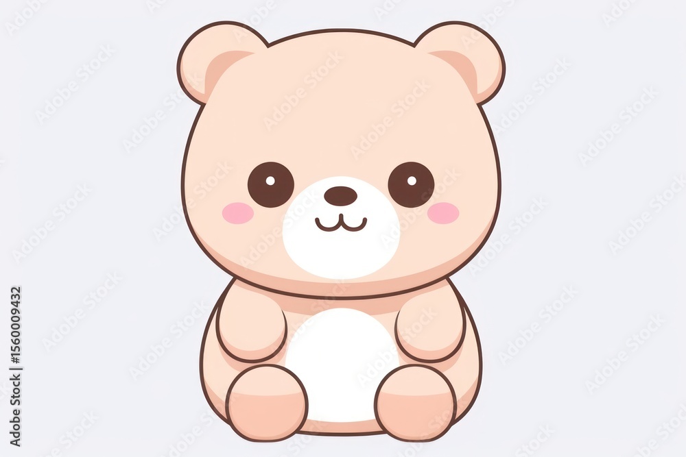 Kawaii bear big simple lines vector toy anthropomorphic representation. Kawaii bear big simple lines vector toy anthropomorphic representation.