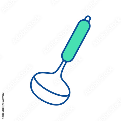 Soup ladle. Kitchenware icon. Line vector kitchen utensil and tool. Cutlery illustration