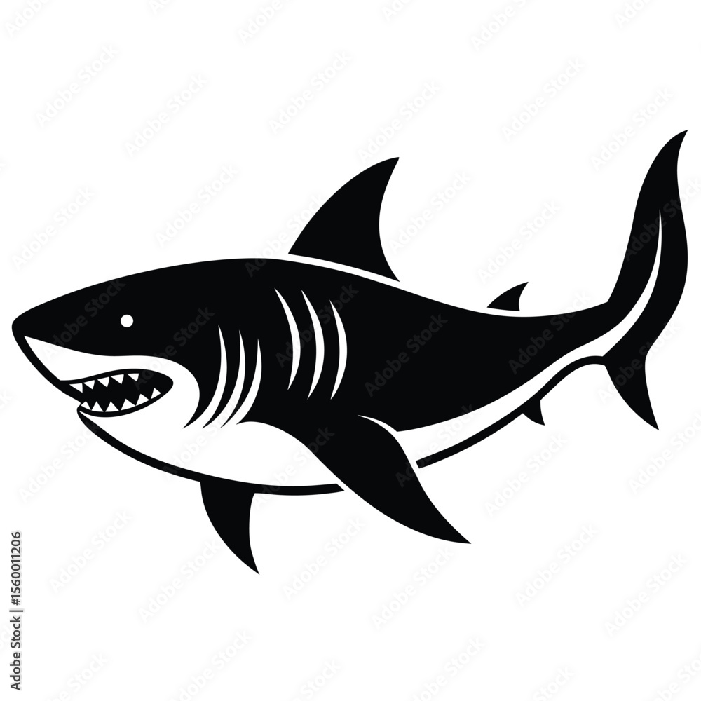 Fototapeta premium a-great-white-shark-fish-- 1.eps